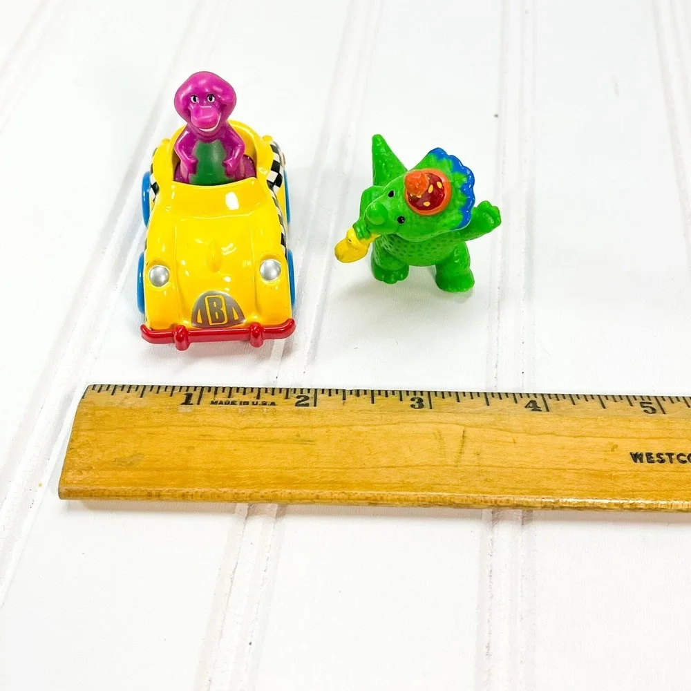 Vintage Barney & Friends Vehicles Purple Dinosaur Driving‎ Taxi Cab Diecast Car